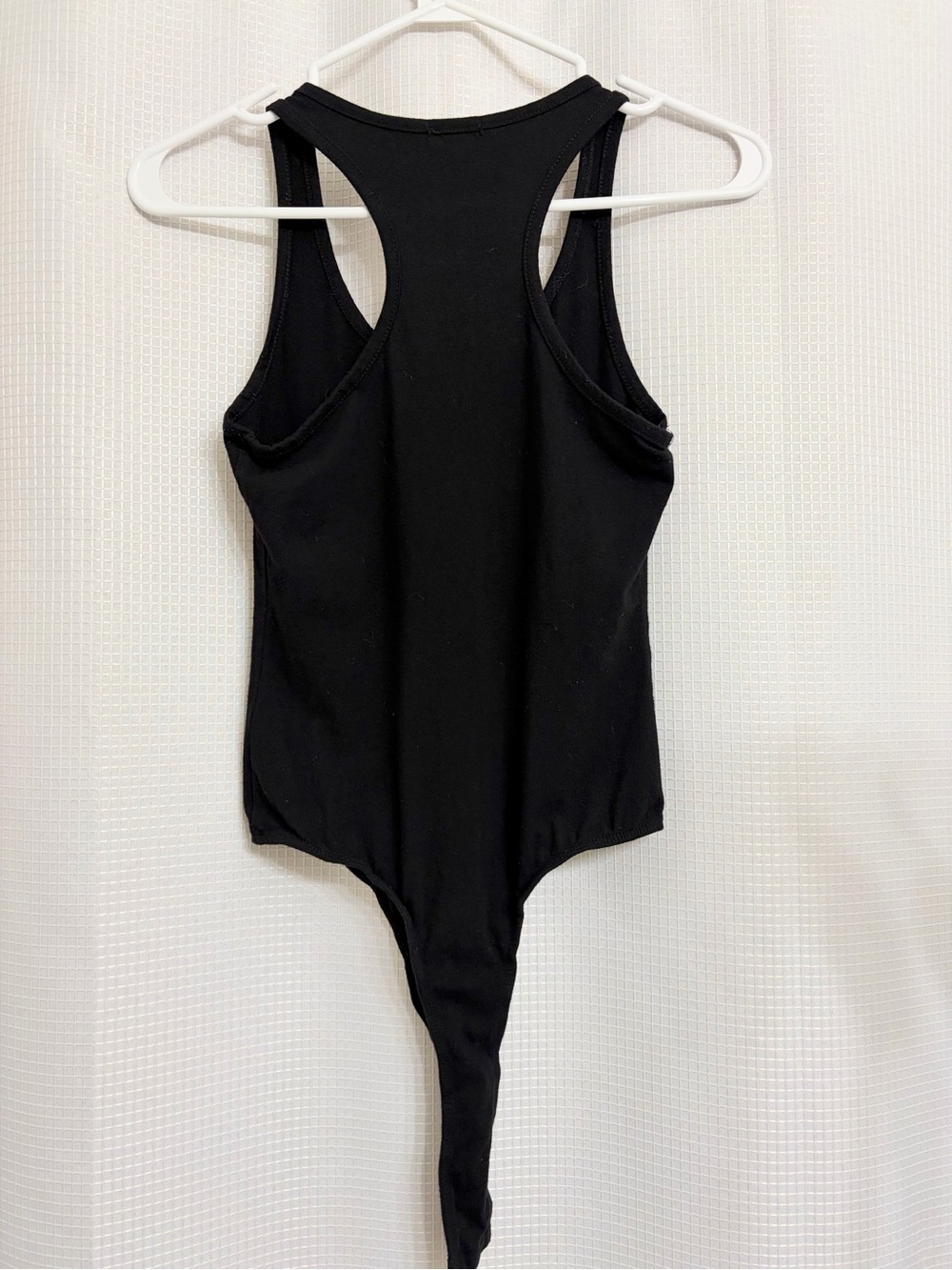 Black Racerback Bodysuit with Snap Closure - Picture 2 of 9